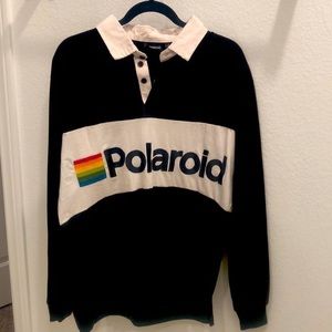 Polaroid Long Sleeve Polo Shirt with Buttoned Collar
